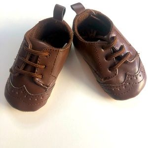 0-6 month baby boy dress shoe brown wing tip